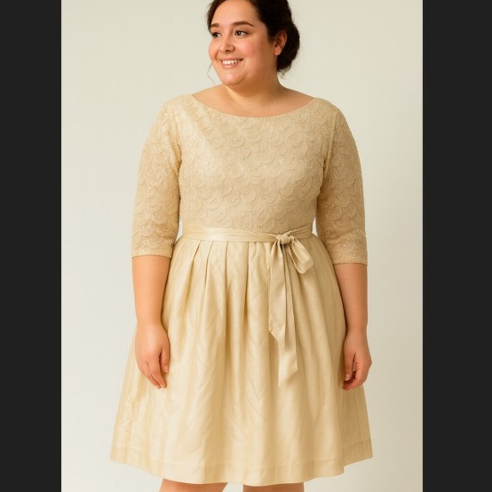 J HOWARD SIZE 24W GOLD SPARKLING DRESS